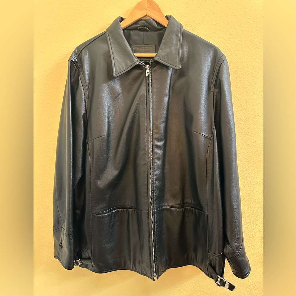 Lauren Ralph Lauren- Vintage Women's Black Leather Jacket 2X
